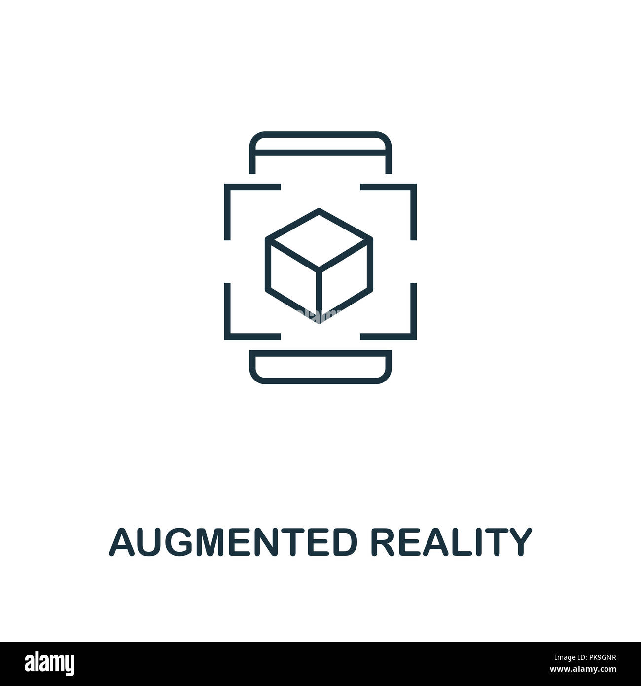 "Augmented Reality"-Symbol. Schwarzweiß-Design von Visual gerät Sammlung. UI. Pixel Perfect einfache Piktogramm "augmented reality"-Symbol. Web Design, Stockfoto