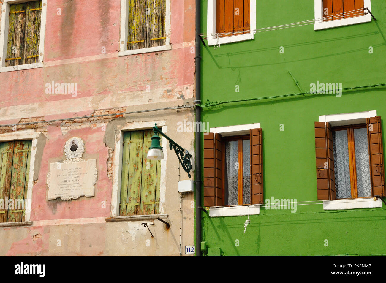 Bunte Fassade auf Burano. Venedig, Italien Stockfoto