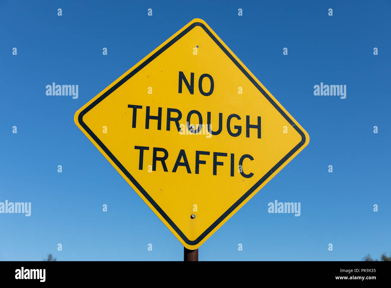 Kein Durchgangsverkehr, Schild; Santa Clara County, Kalifornien, USA Stockfoto
