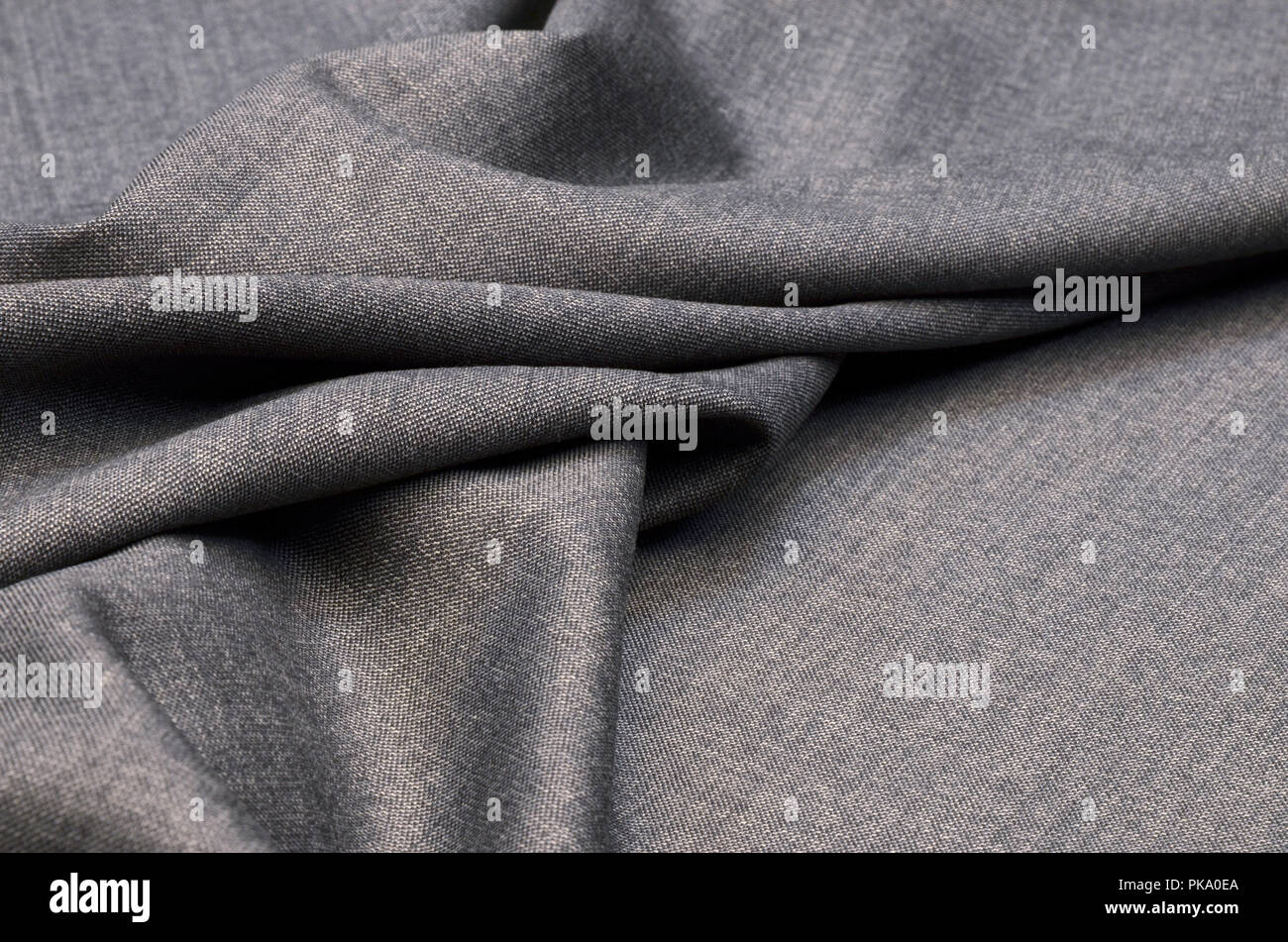 Stoff Kostüm, Melange grau aus Wolle. Stockfoto