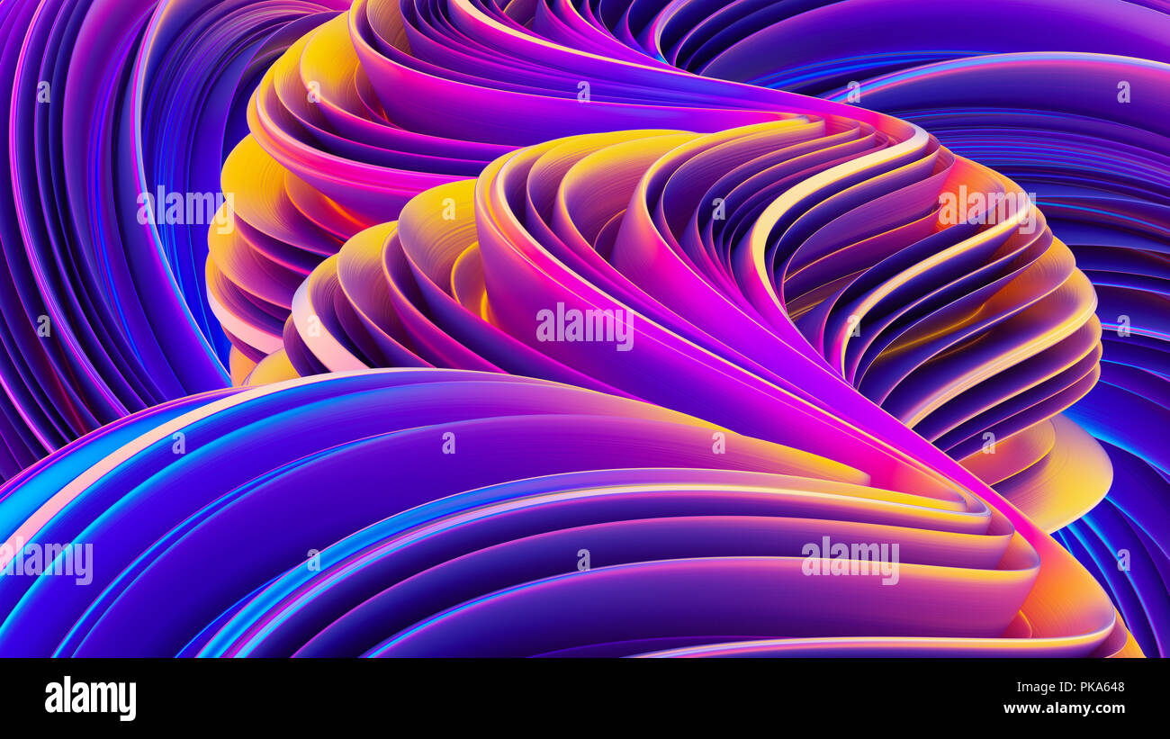 Hintergrund mit 3D-Rendering abstrakte Flüssigkeit Wellen in Bewegung. Stockfoto