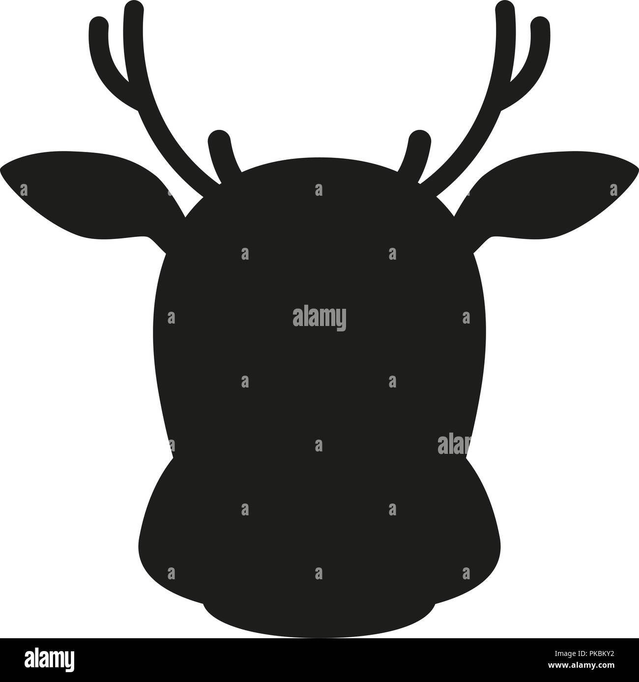 Schwarze Und Weisse Rentier Kopf Einfache Silhouette Stock Vektorgrafik Alamy
