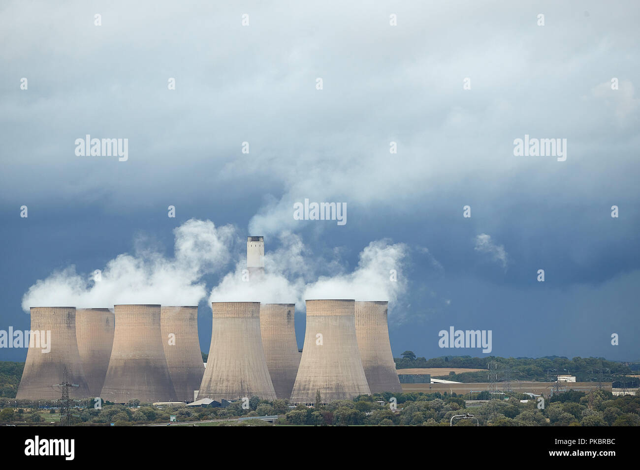 Ratcliffe auf Soar Kohlekraftwerk Nottingham Großbritannien mit Kopie Raum top Stockfoto