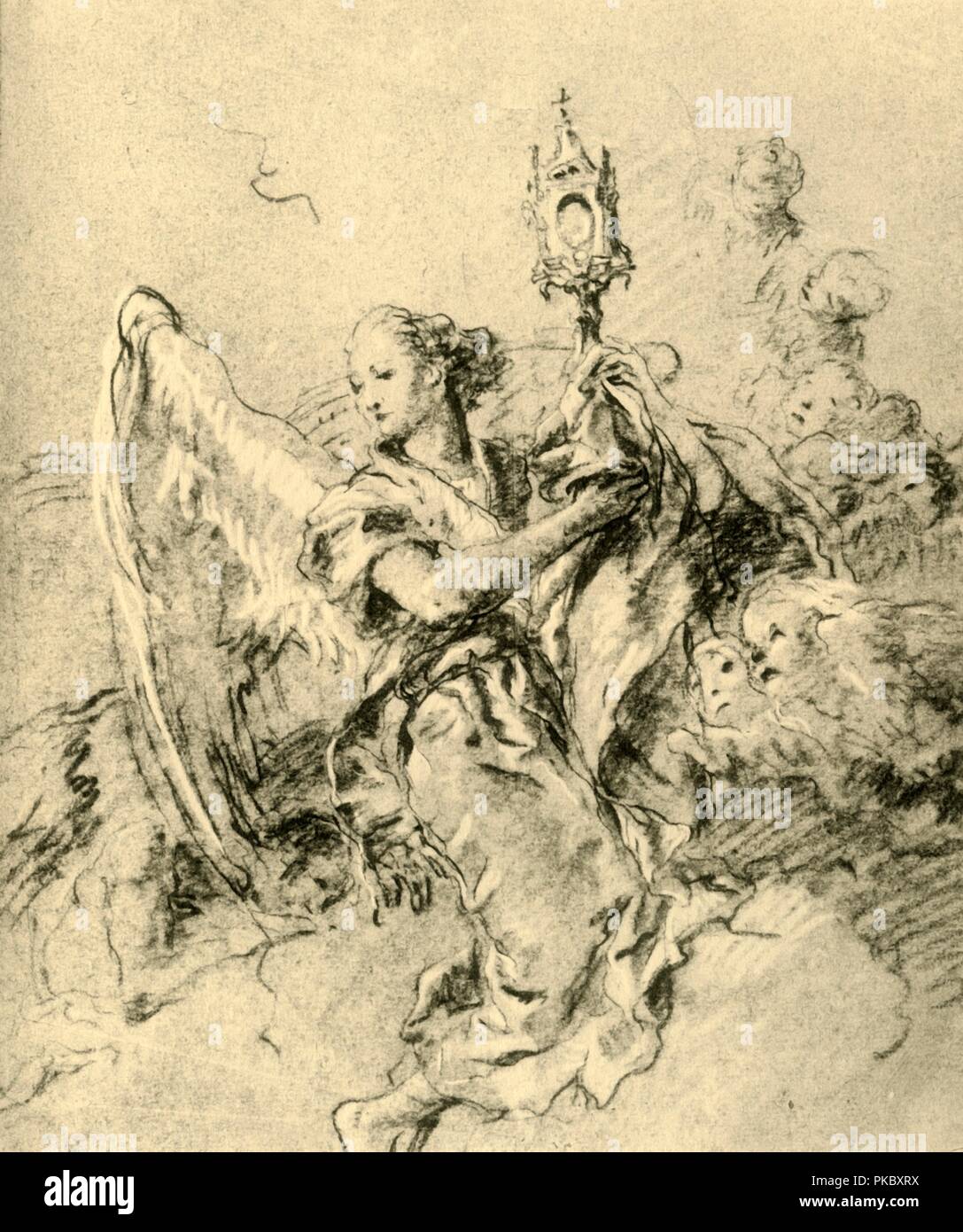 "Engel mit Monstranz", 1767-1769, (1928). Künstler: Giovanni Battista Tiepolo. Stockfoto