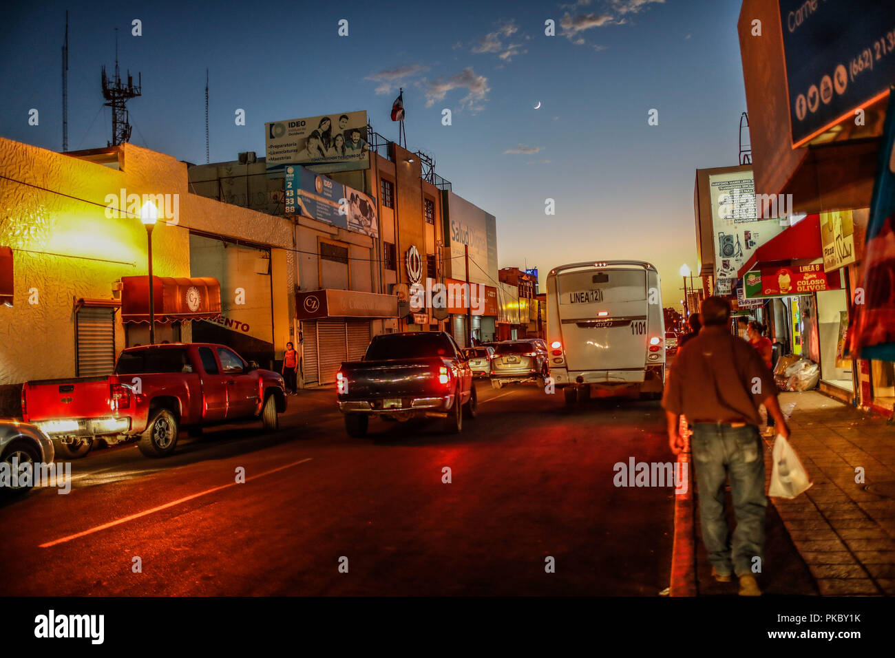 Vida cotidiana en El Centro Historico de Hermosillo, Sonora, Mexiko. Das tägliche Leben in den historischen Zentrum von Hermosillo, Sonora, Mexiko. Straße Photograp Stockfoto