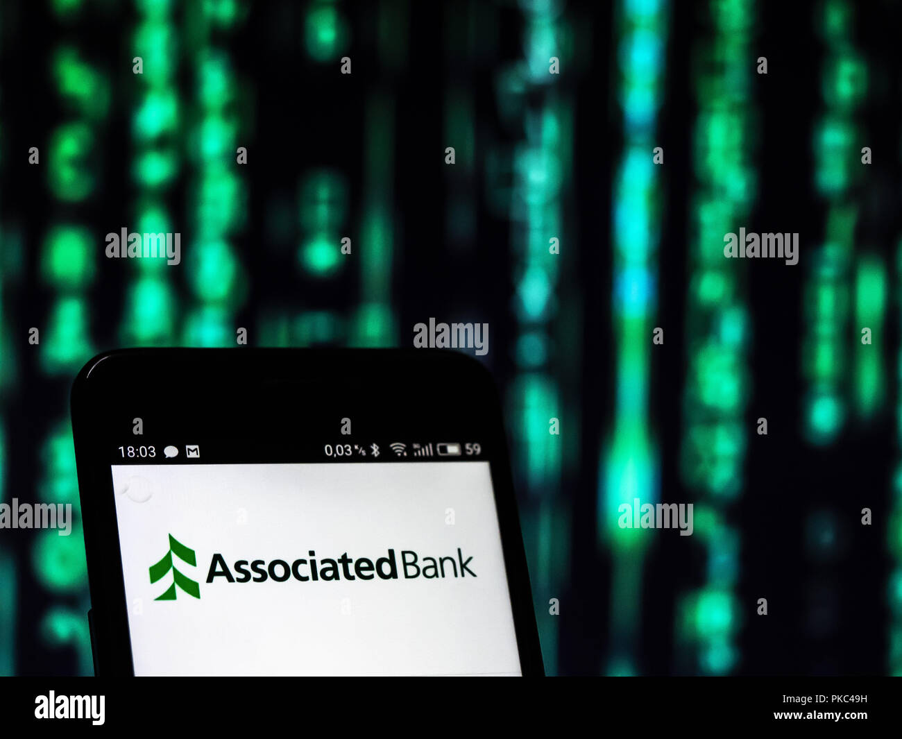 Kiew, Ukraine. 10 Sep, 2018. Verbundene Bank Corp logo gesehen auf einem Smartphone angezeigt. Quelle: Igor Golovniov/SOPA Images/ZUMA Draht/Alamy leben Nachrichten Stockfoto