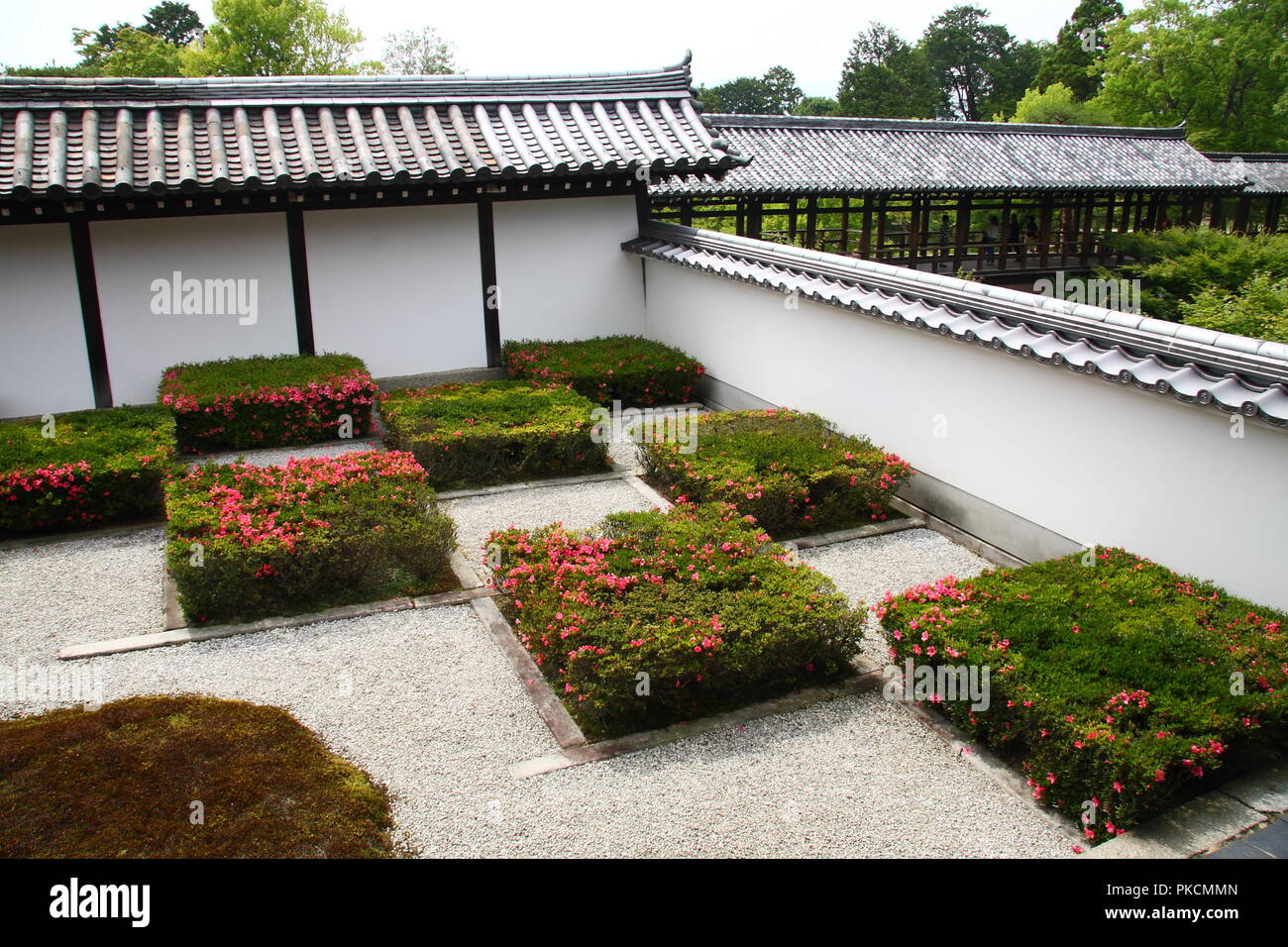 Traditionelle zen der Japanische Garten in Kyoto, Japan Stockfoto