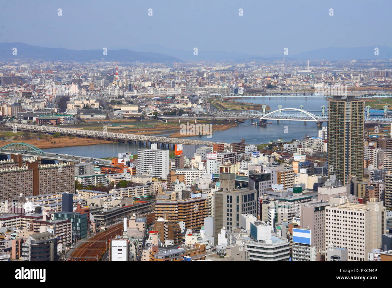 Business Osaka von oben Stockfoto