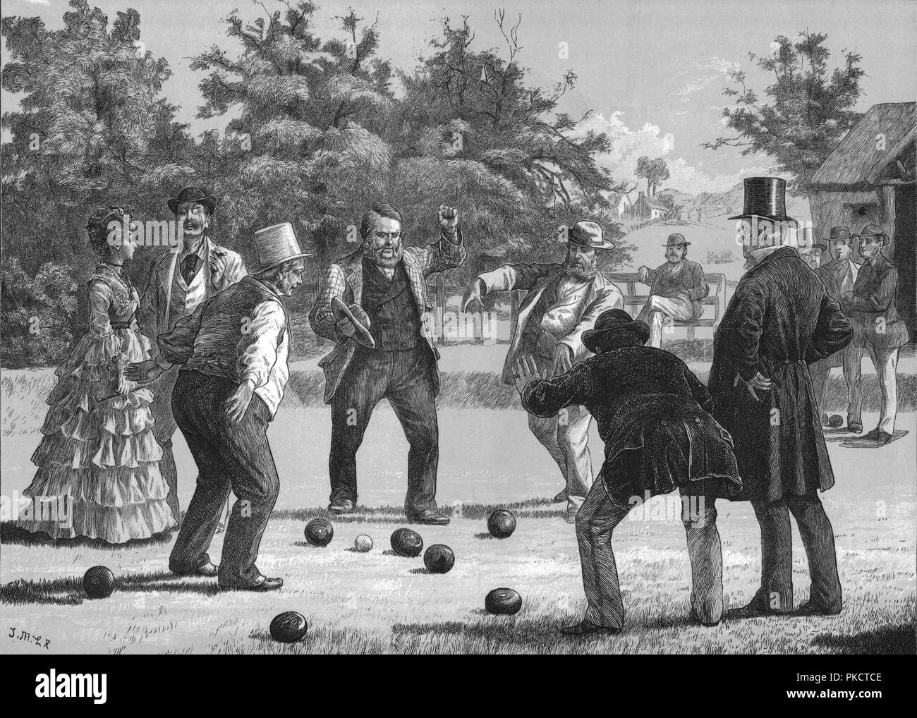 "Ein Spiel in Schalen", 1872. Artist: J M L R. Stockfoto