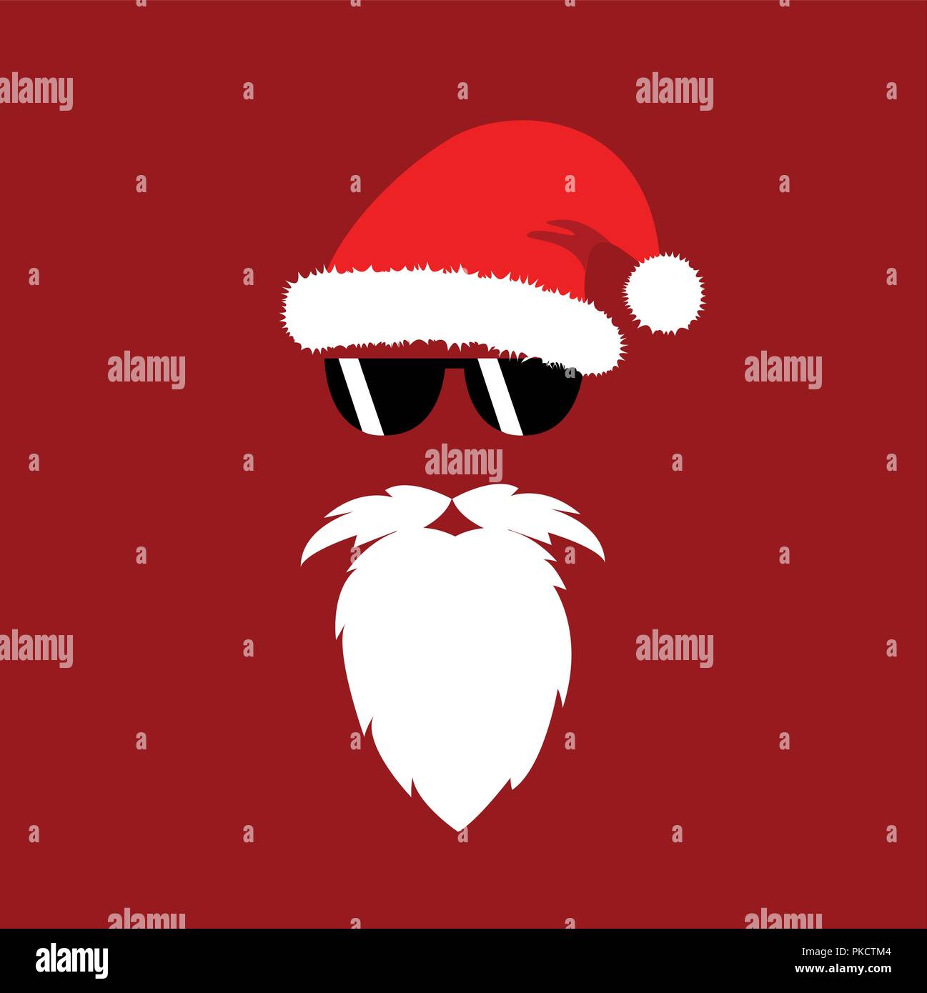 Hipster Santa Claus mode Maske mit Sonnenbrille illustartion Vector EPS 10. Stock Vektor