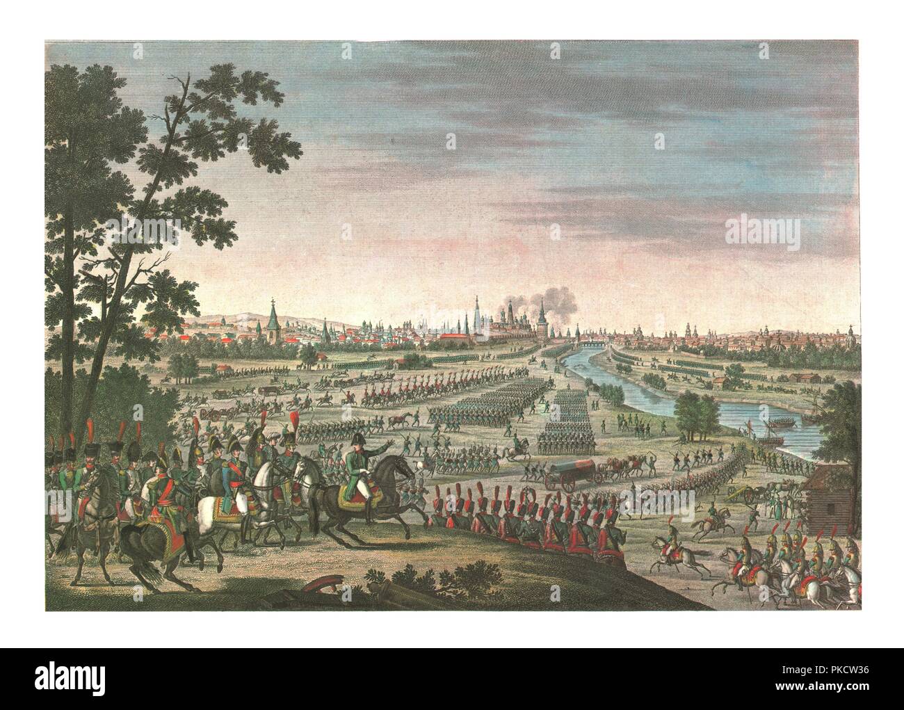 Eintrag der Französischen in Moskau, 14. September 1812, c 1850). Künstler: François-Louis Couché, Edme Bovinet. Stockfoto