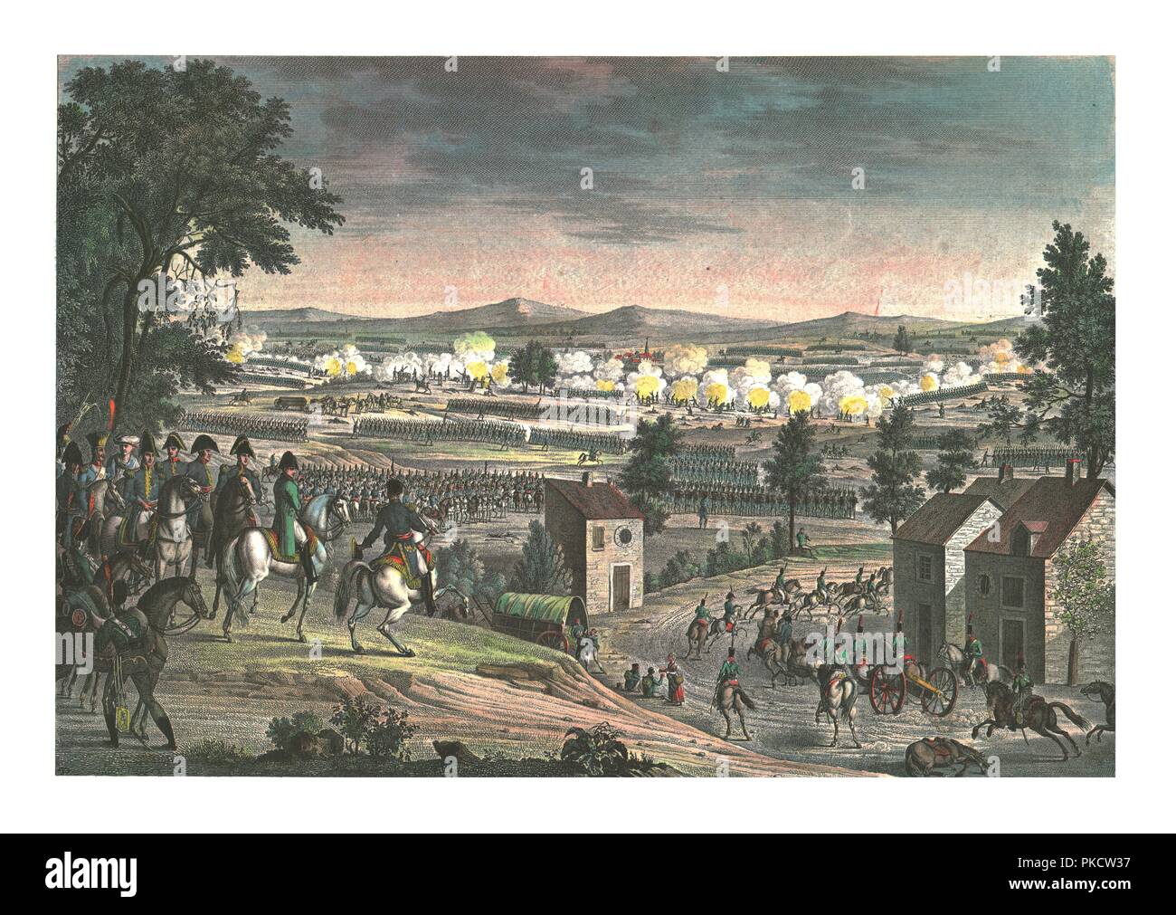 Schlacht in der Nähe von Agerola - Amalfi Coast, 2. Mai 1813, c 1850). Künstler: François-Louis Couché, Edme Bovinet. Stockfoto