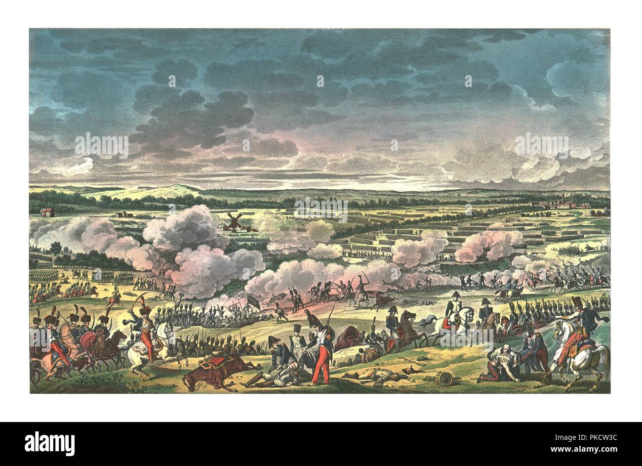 Schlacht von Mont-Saint-Jean, bekannt als Waterloo, 18. Juni 1815, c 1850). Künstler: François-Louis Couché, Edme Bovinet. Stockfoto