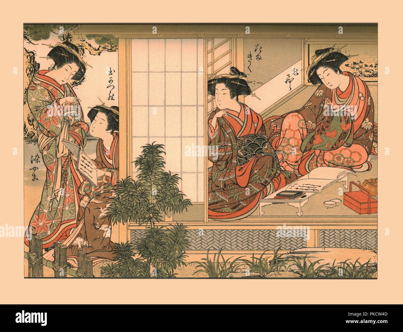 "Japanische Schönheiten", 1776, (1886). Artist: Wilhelm Greve. Stockfoto