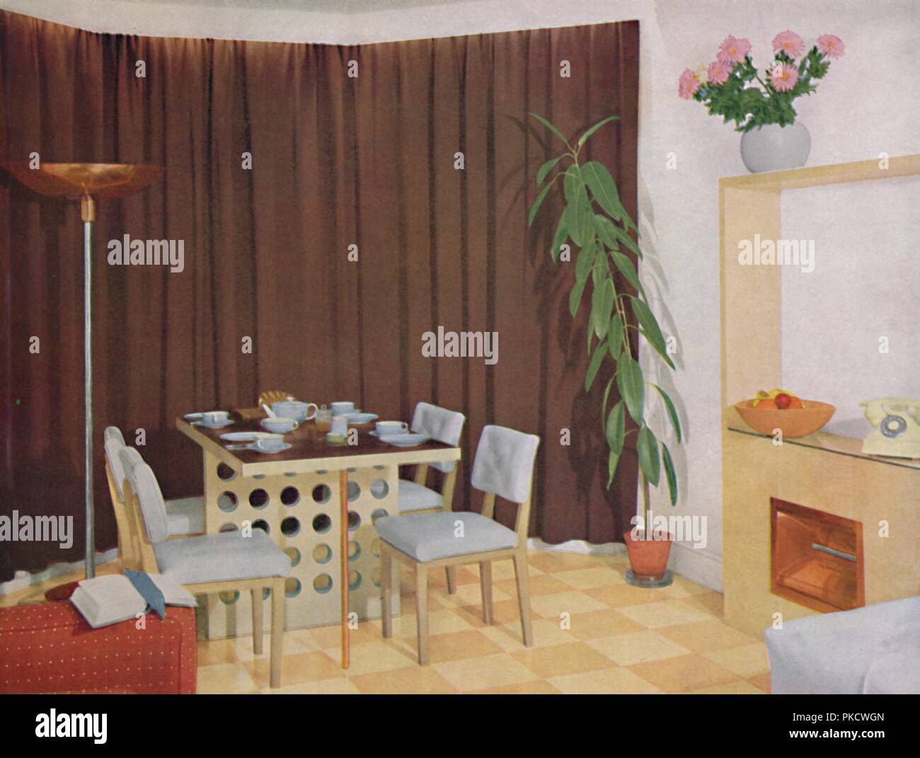 Kleine Wohn Und Esszimmer In Einer Londoner Wohnung 1938