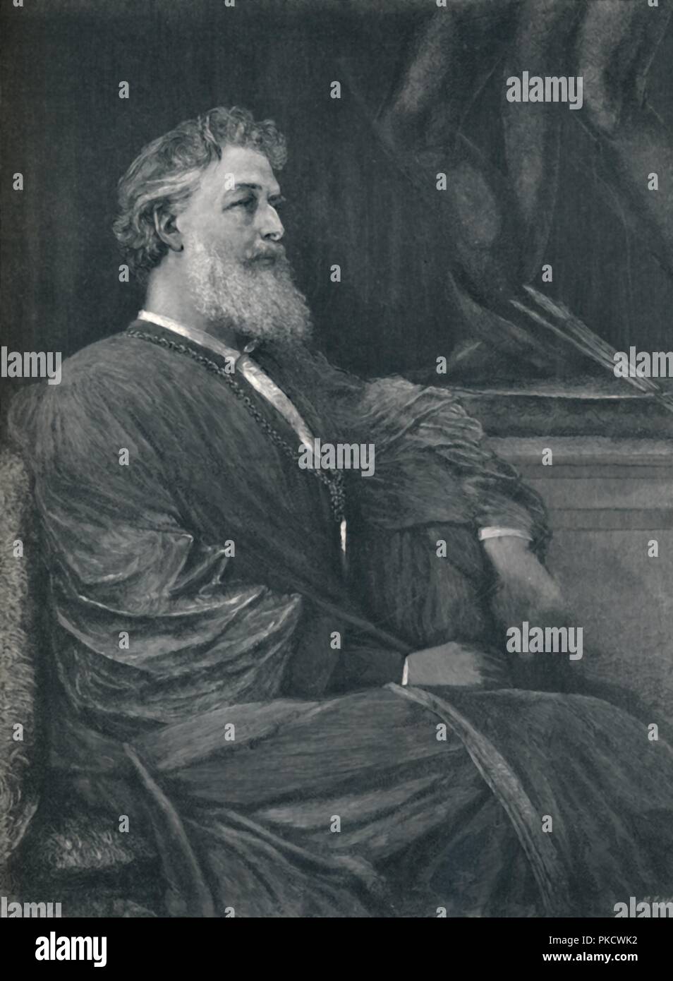 "Das späte Lord Leighton, P.R.A. 1878-1896" (1896). Artist: Moritz Klinkicht. Stockfoto