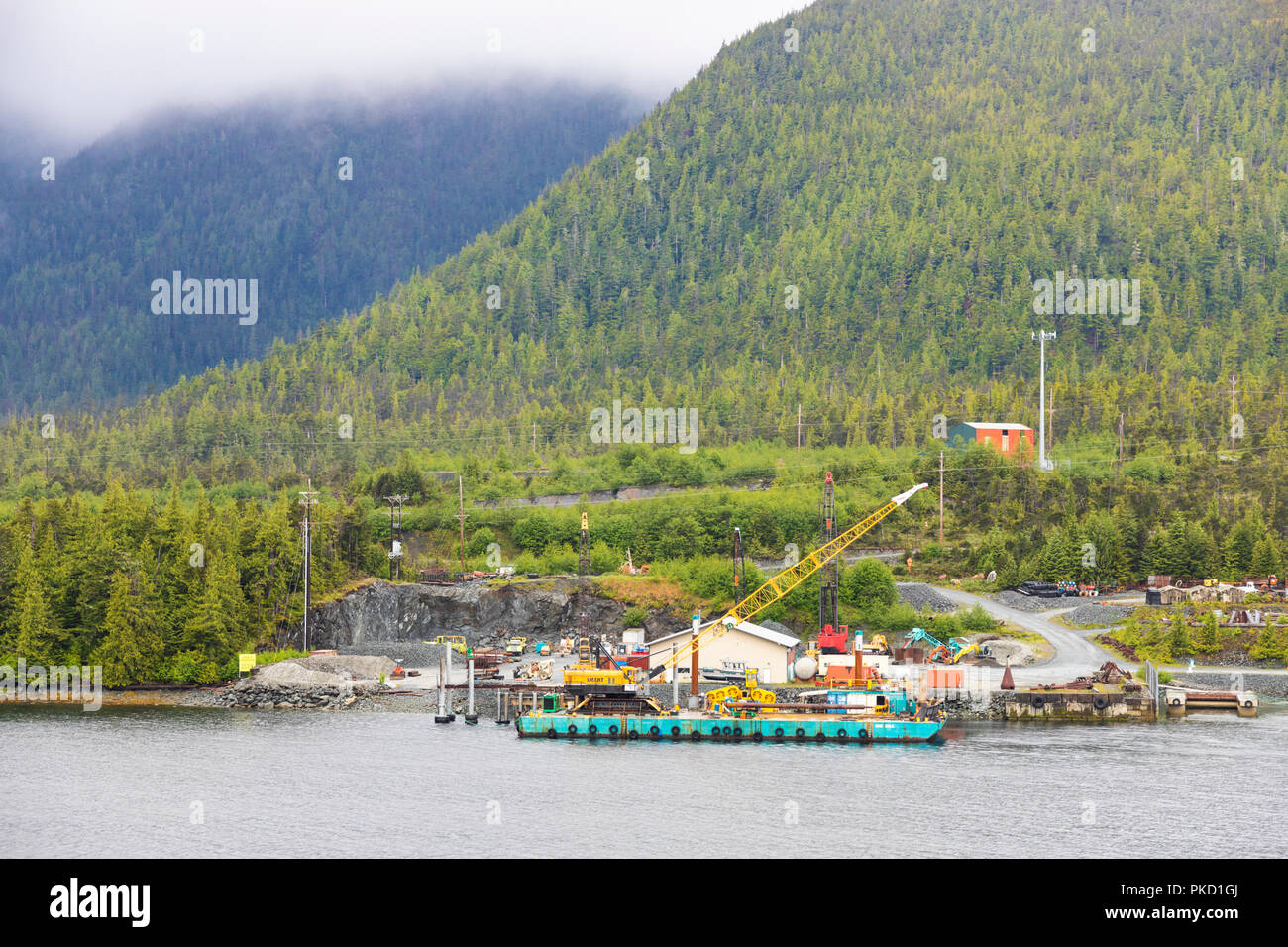 Die industrielle Entwicklung auf Gravina Insel nahe Ketchikan, Alaska USA Stockfoto