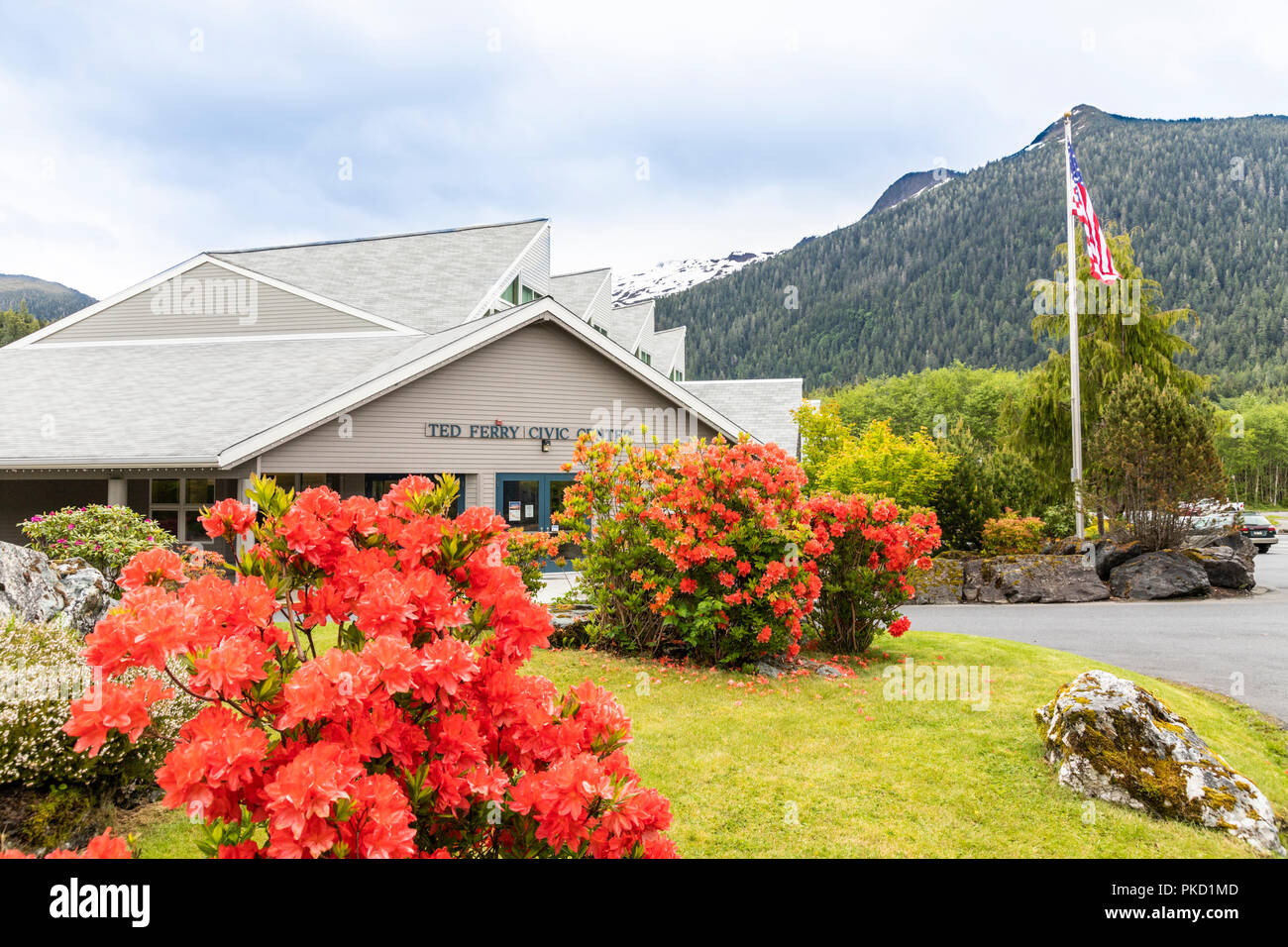 Der Ted Fähre Civic Center in Ketchikan, Alaska, USA Stockfoto