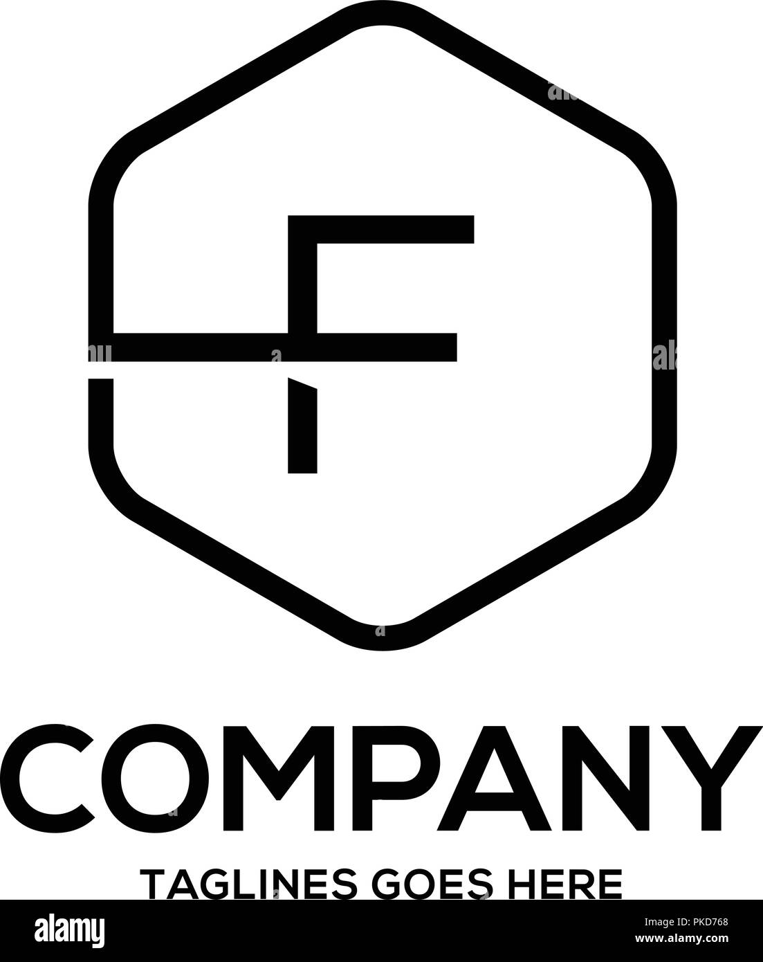 Sauber luxus Buchstabe F logo Hexagon lineare Zeichen Vintage Design. Buchstabe F Konturen mit modernen Hexagon logo Konzept Stock Vektor