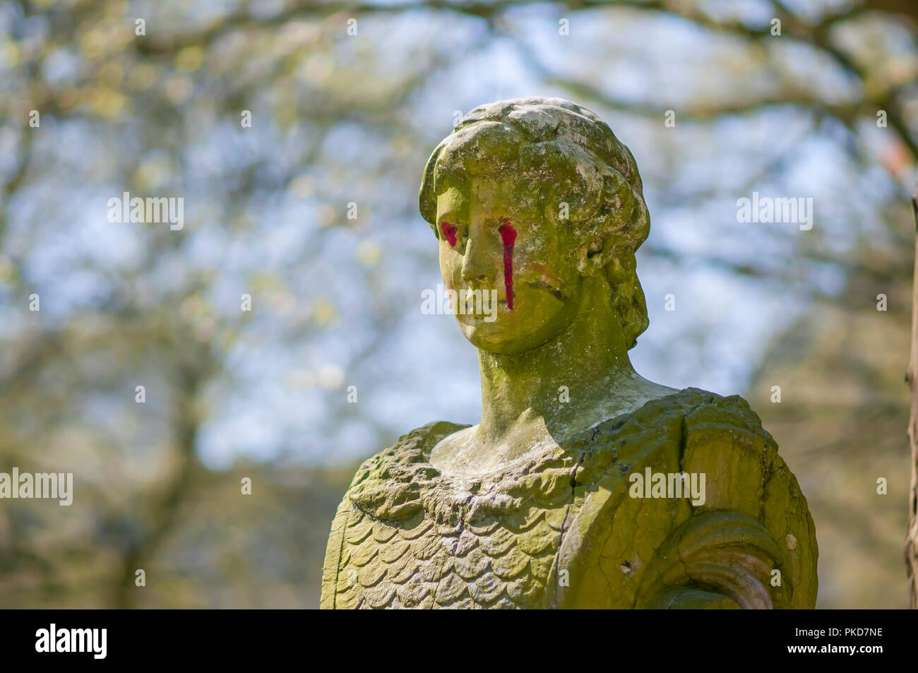 Denkmäler, alten Skulpturen in Brüssel Park (Parc de Bruxelles) vor dem Königlichen Palast. Stockfoto