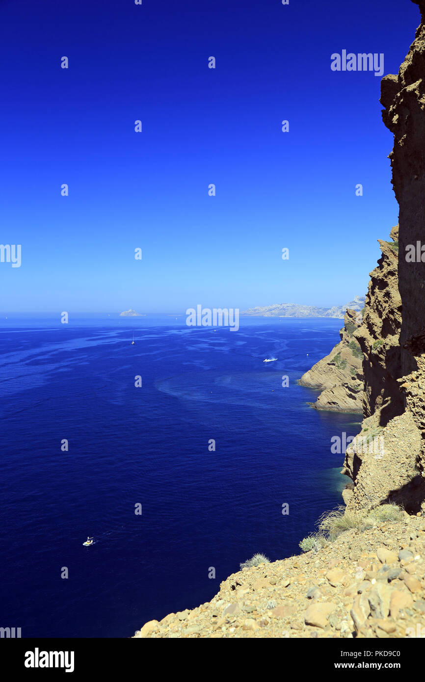 Die Calanques von Figuerolles in La Ciotat in der Nähe von Marseille, Provence, Frankreich Stockfoto