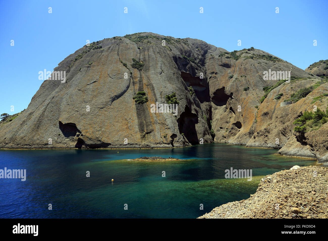 Die Calanques von Figuerolles in La Ciotat in der Nähe von Marseille, Provence, Frankreich Stockfoto