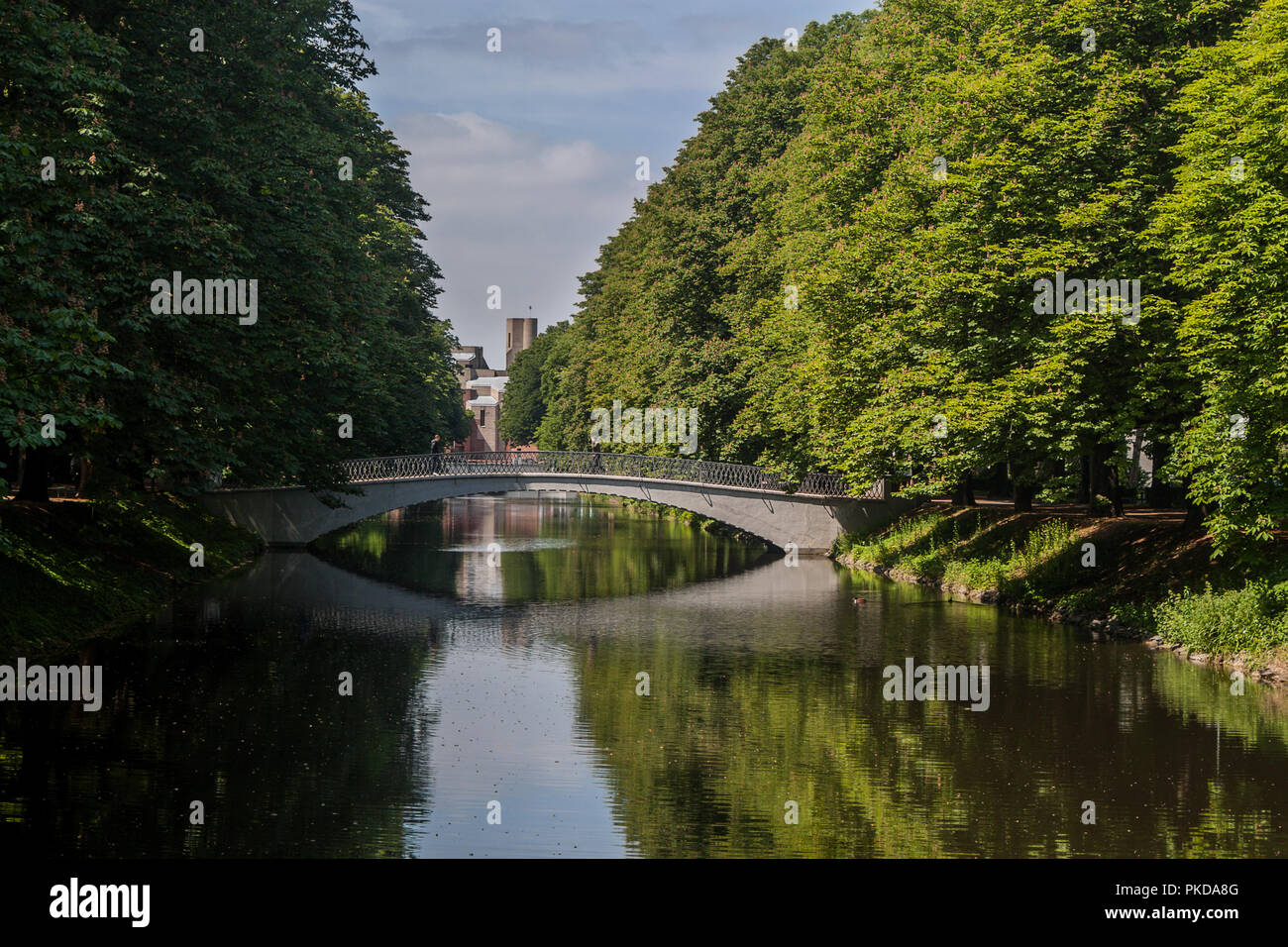 Schöne Clarenbach Kanal im Stadtteil Lindenthal, es ist Teil der Canal, Lindenthal, Köln, Deutschland Stockfoto