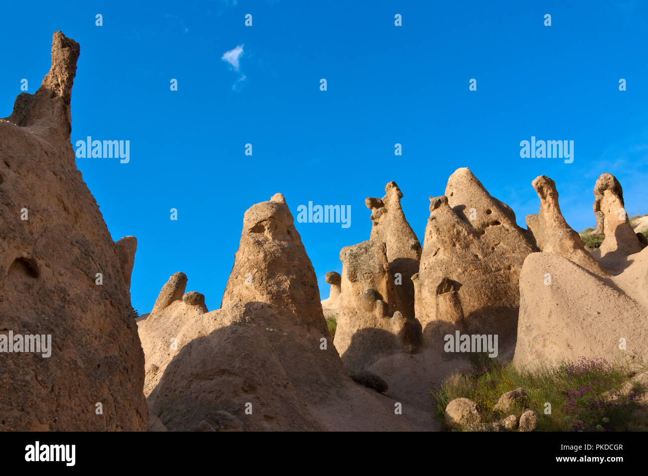 Rock Säulen in Kappadokien, Weltkulturerbe der UNESCO, Türkei Stockfoto