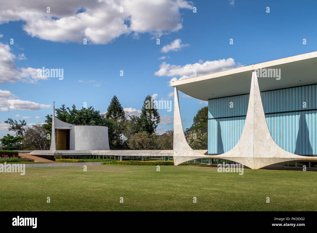 Alvorada Schlosskapelle - Brasilia, Distrito Federal, Brasilien Stockfoto