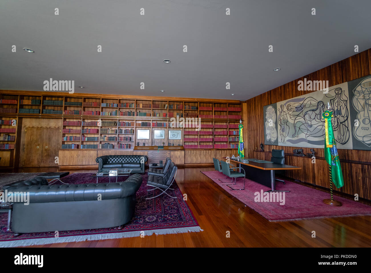 Alvorada Palast Bibliothek - Brasilia, Distrito Federal, Brasilien Stockfoto