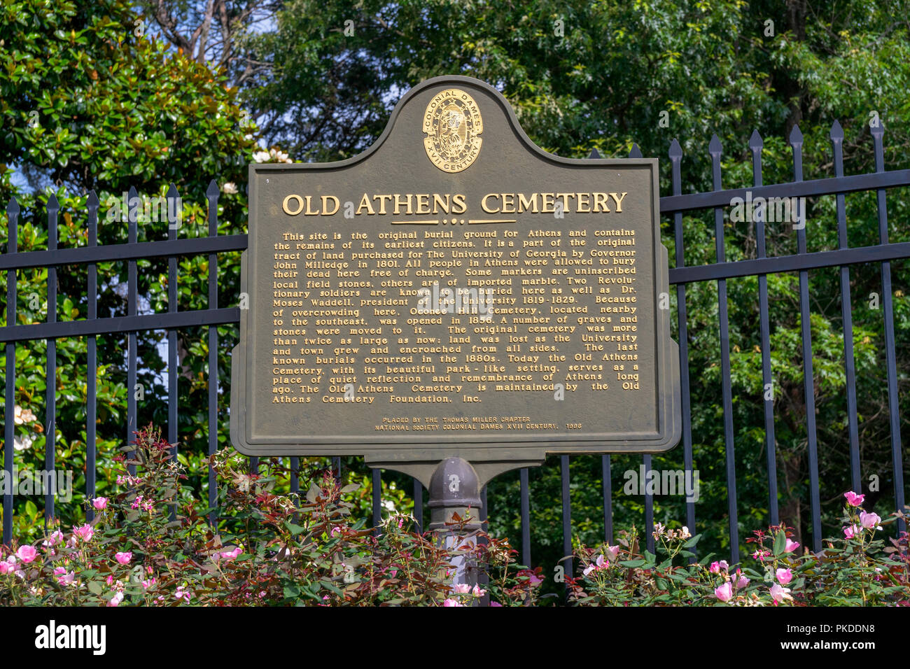 Athen, GA/USA Juni 5, 2018: Alte Athen Friedhof auf dem Campus der Universität von Georgia. Stockfoto