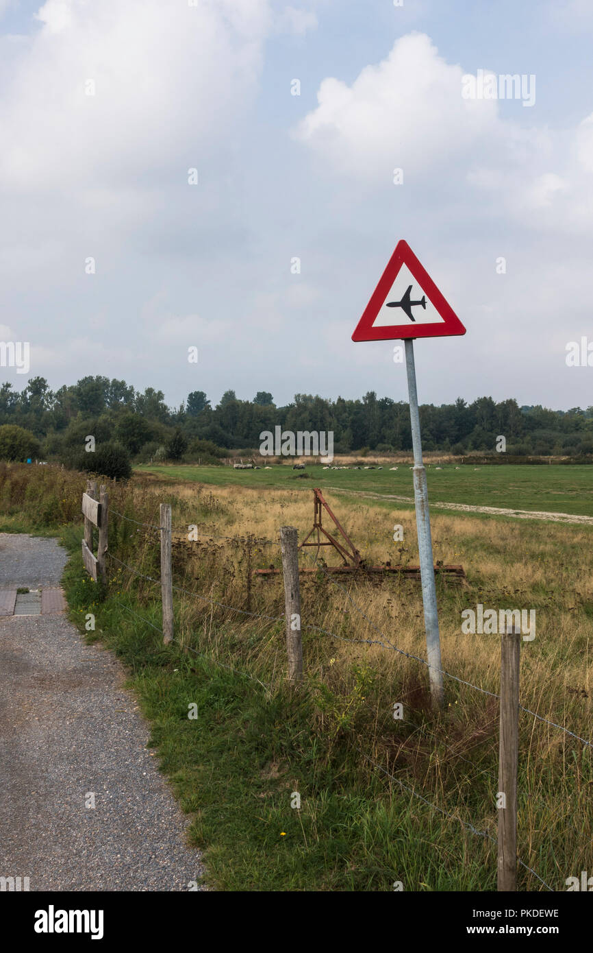 Schild auf die Ebene in der Natur Park, Roode Beek, Teuge, Niederlande. Stockfoto