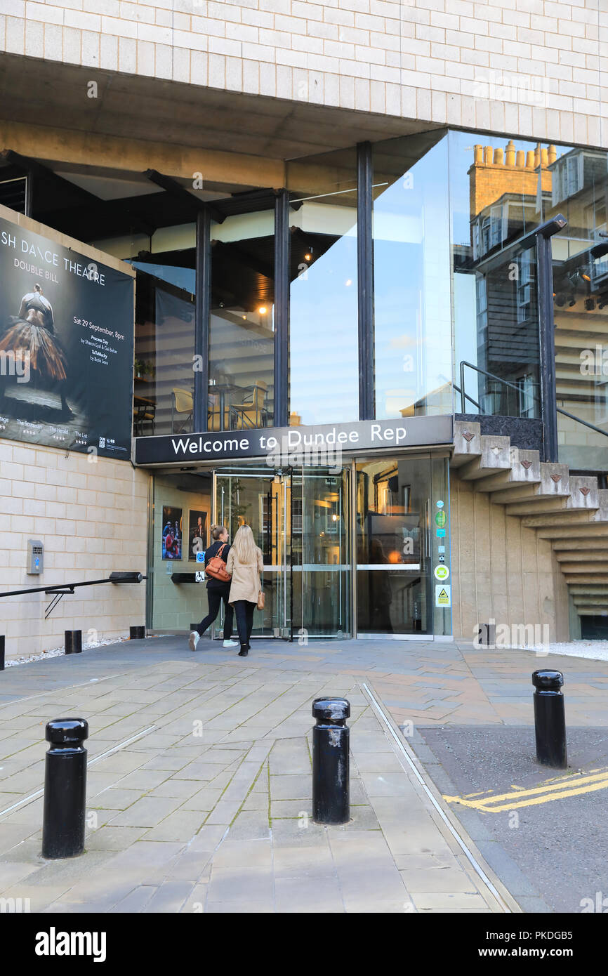 Der Dundee Repertory Theater, ein Weltklasse, vielfältige und kreative Theater und Kunst in der Stadt, auf der Tayside, Schottland, Großbritannien Stockfoto