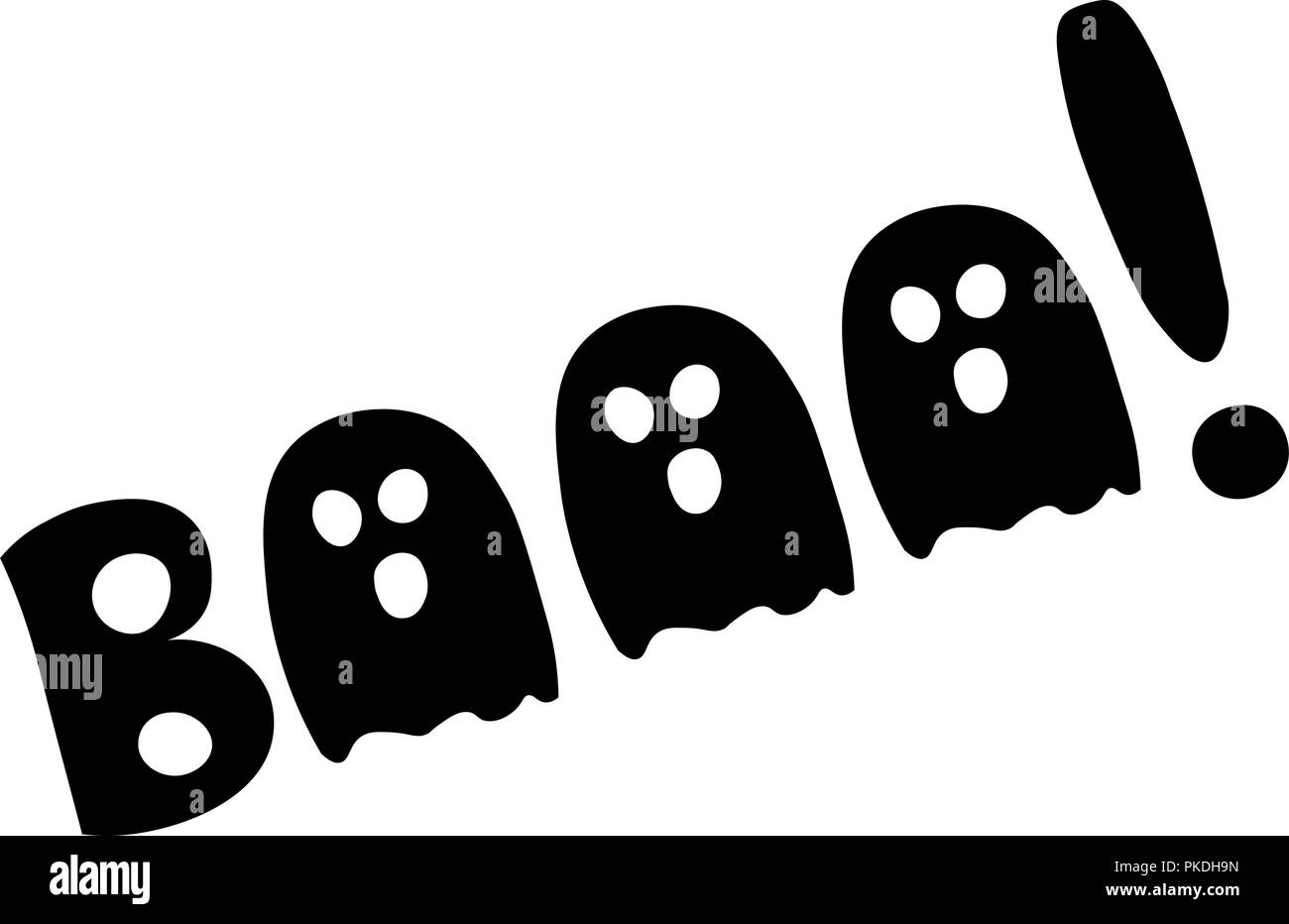 Booo von Halloween vektor Inschriften ghost Abbildung. Stock Vektor