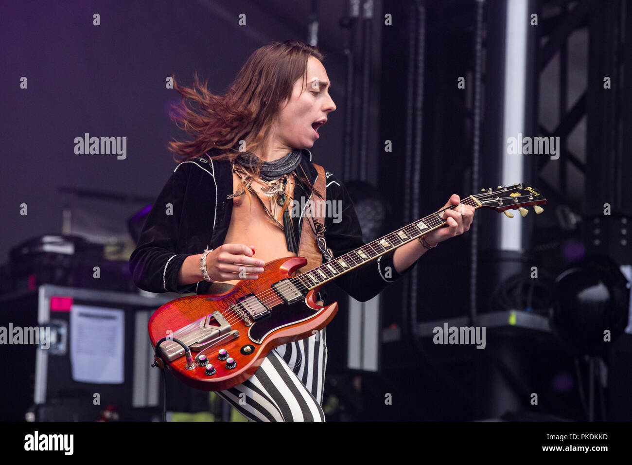 Amerikanische band Greta Van Flotte durchführen bei Skookum Music Festival im Stanley Park in Vancouver am 7. September 2018 Stockfoto