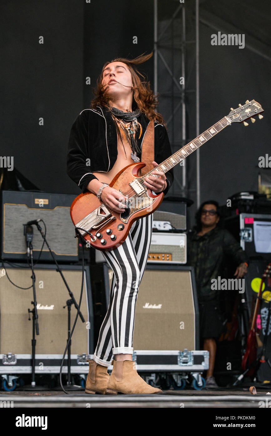 Amerikanische band Greta Van Flotte durchführen bei Skookum Music Festival im Stanley Park in Vancouver am 7. September 2018 Stockfoto