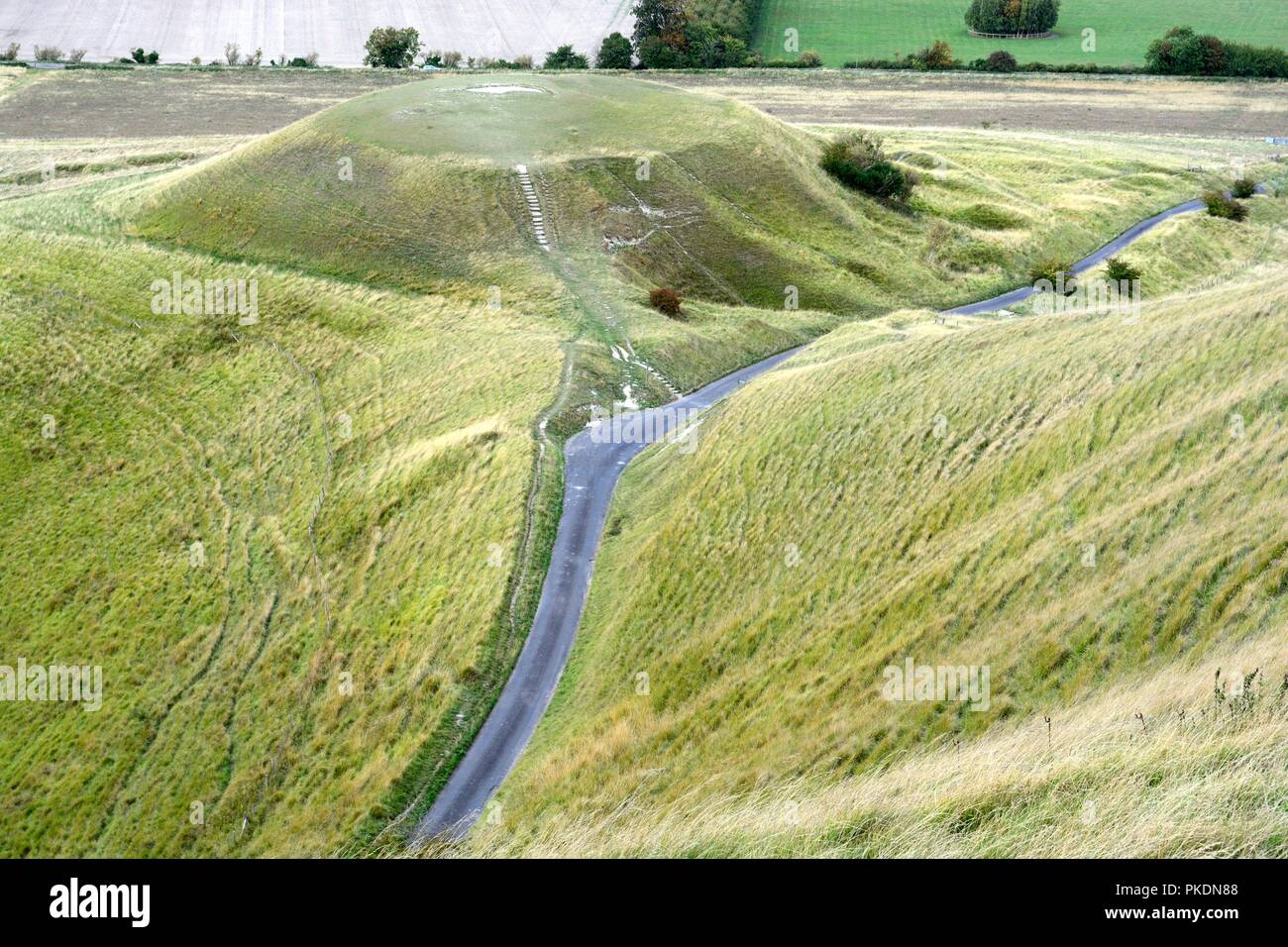 Dragon Hill Website der prähistorischen Festung Uffington Oxfordshire England Stockfoto