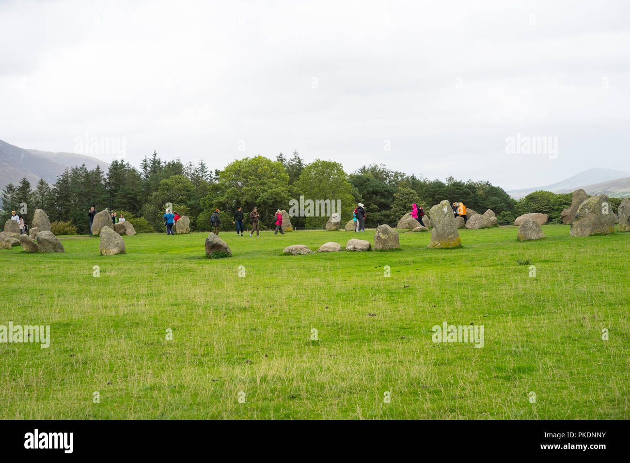 Castlerigg Steinkreis, Keswick, Cumbria, England, UK. Stockfoto