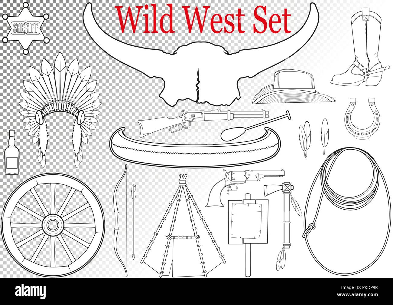 Wild-West-Set Stock Vektor