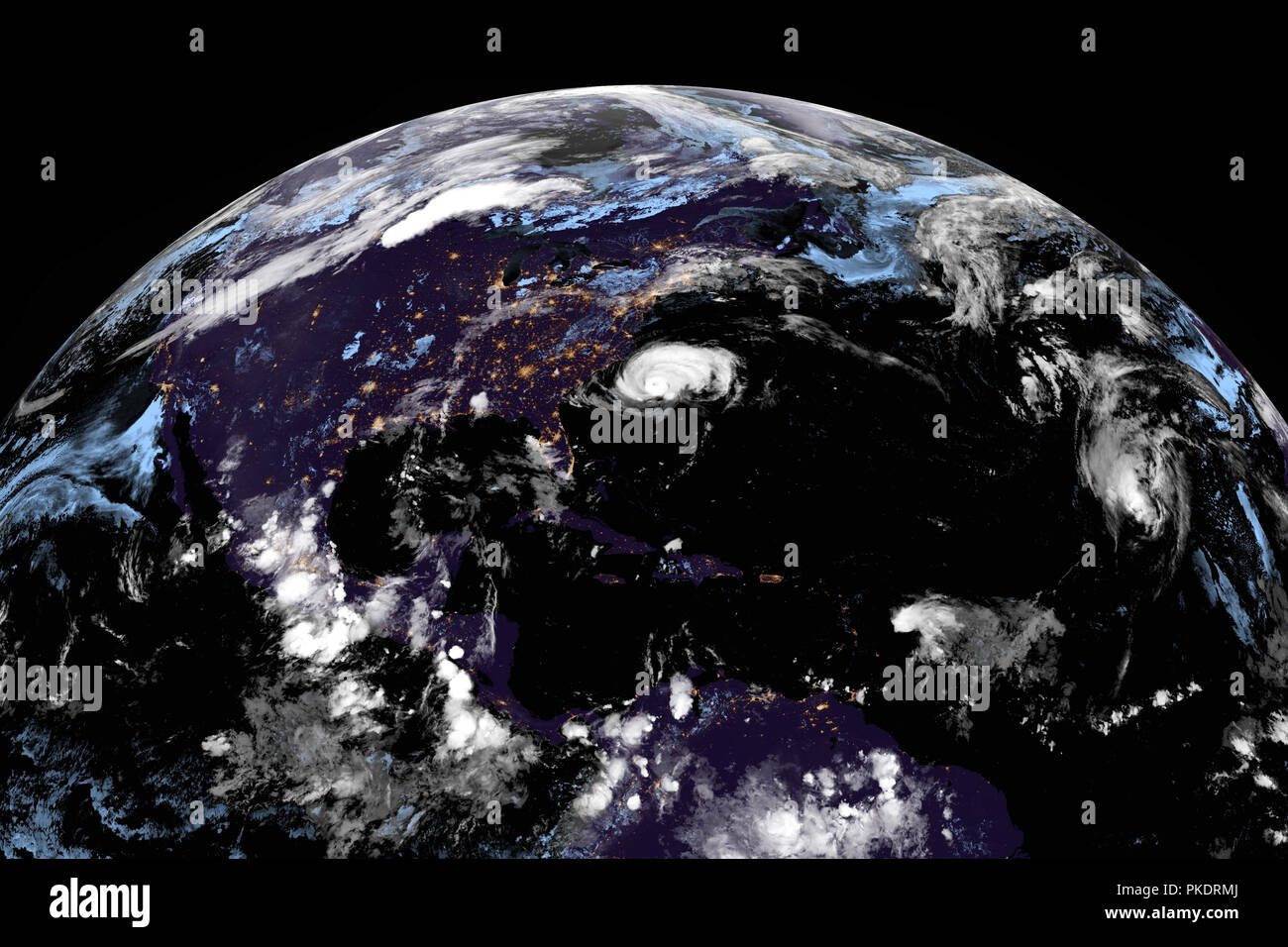 Satellitenbild von Hurrikan im Atlantik von Raum. Elemente dieses Bild von der NASA eingerichtet Stockfoto