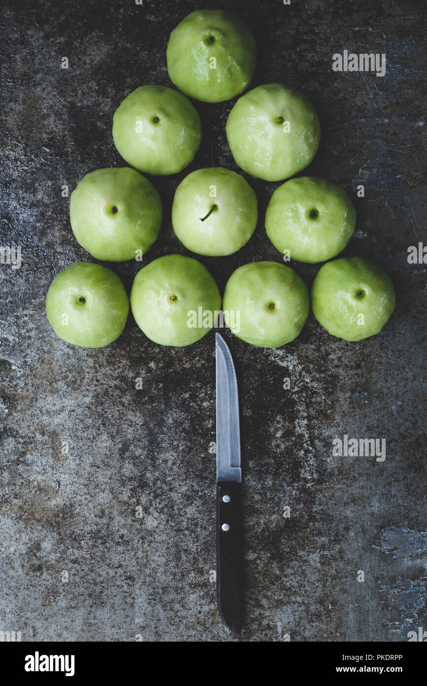 Frisches Grün mountaint apple Früchte Stockfoto