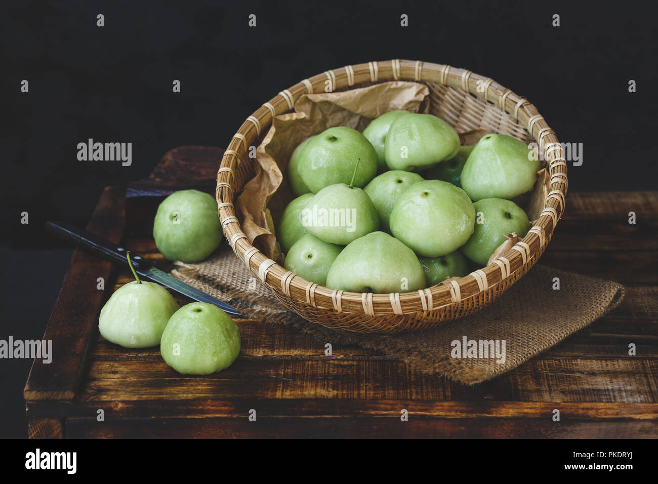 Frisches Grün mountaint apple Früchte Stockfoto