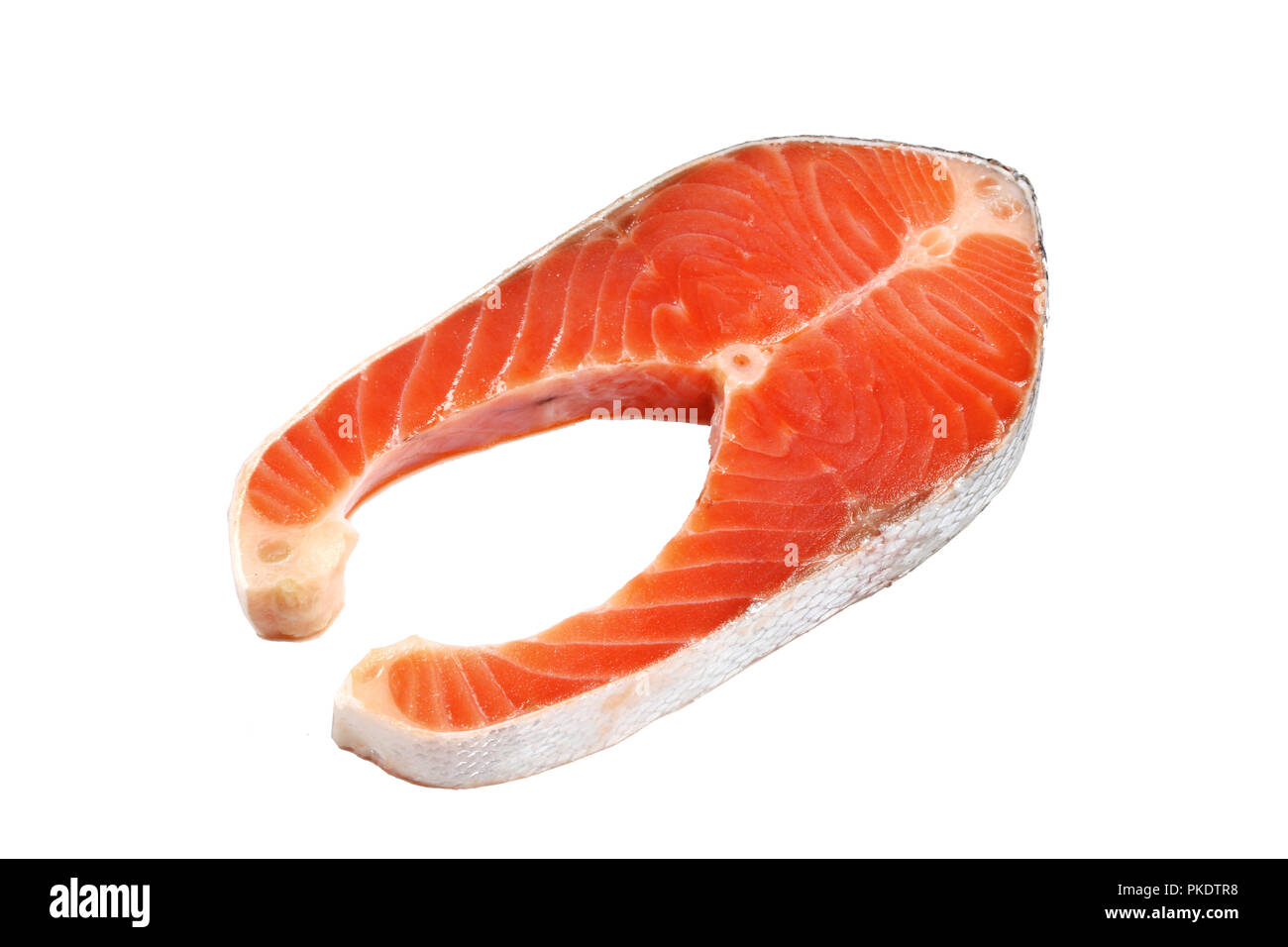 Der rohe frische Lachs isoliert für das Kochen oder serviert. Stockfoto