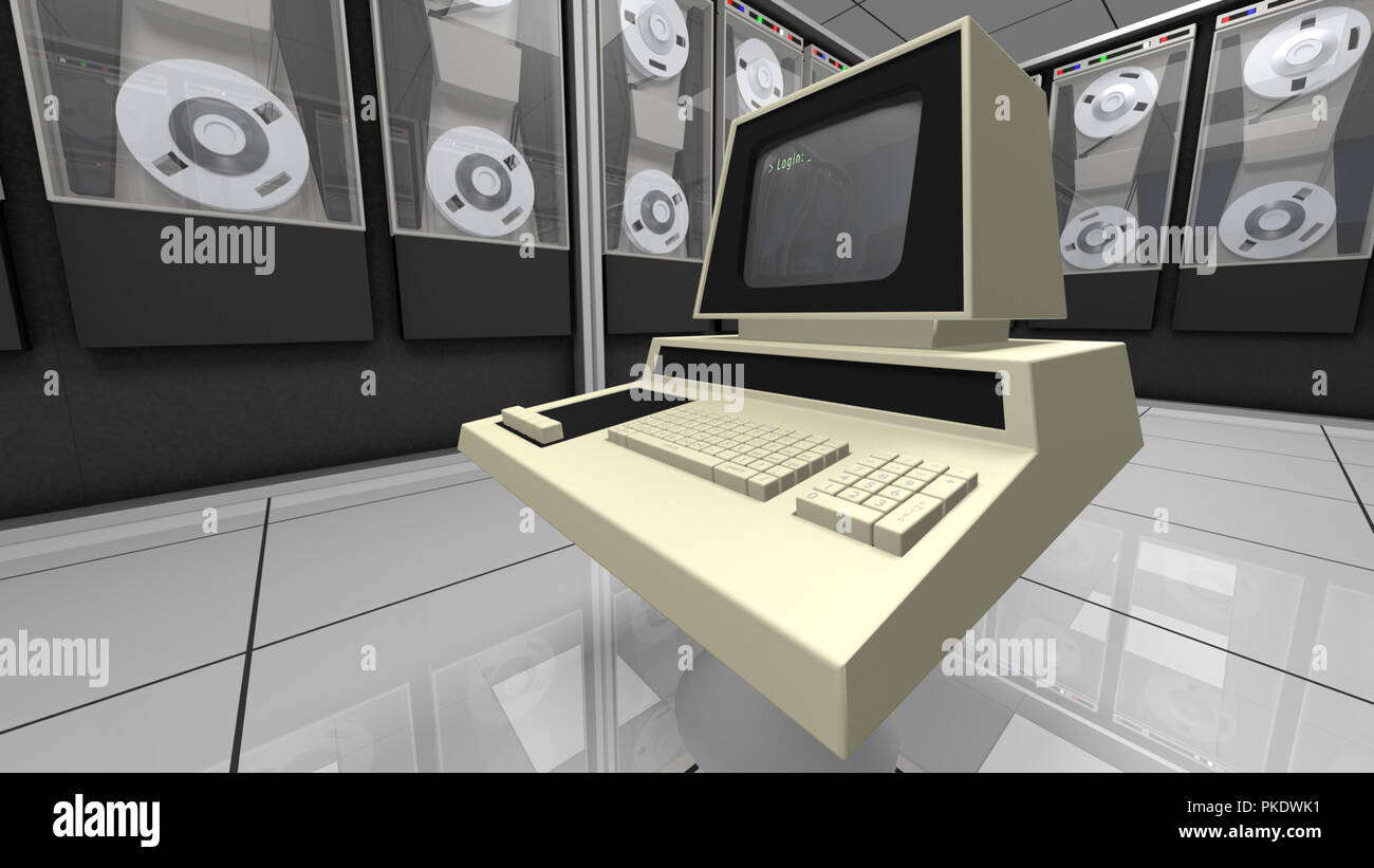 Retro Design Computer in einem Hardware-Zimmer Stockfoto Retro Design Computer in einem Hardware-Zimmer Stockfoto