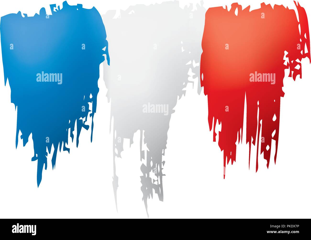 Flagge Frankreich, Vector Illustration auf weißem Hintergrund Stock Vektor