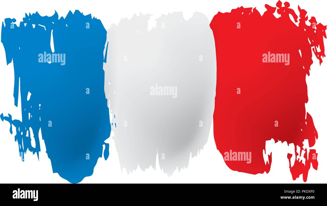 Flagge Frankreich, Vector Illustration auf weißem Hintergrund Stock Vektor