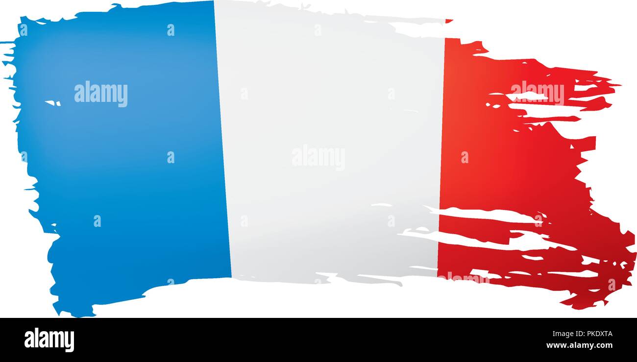 Flagge Frankreich, Vector Illustration auf weißem Hintergrund Stock Vektor