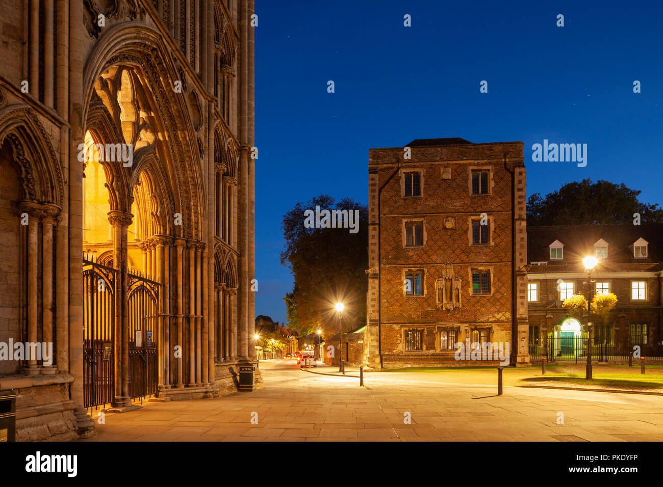Abend in der Kathedrale von Ely, Cambridgeshire, England. Stockfoto