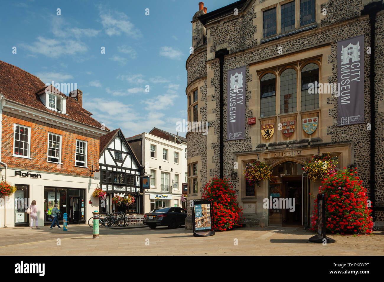 Am späten Nachmittag in Winchester, Hampshire, England. Stockfoto