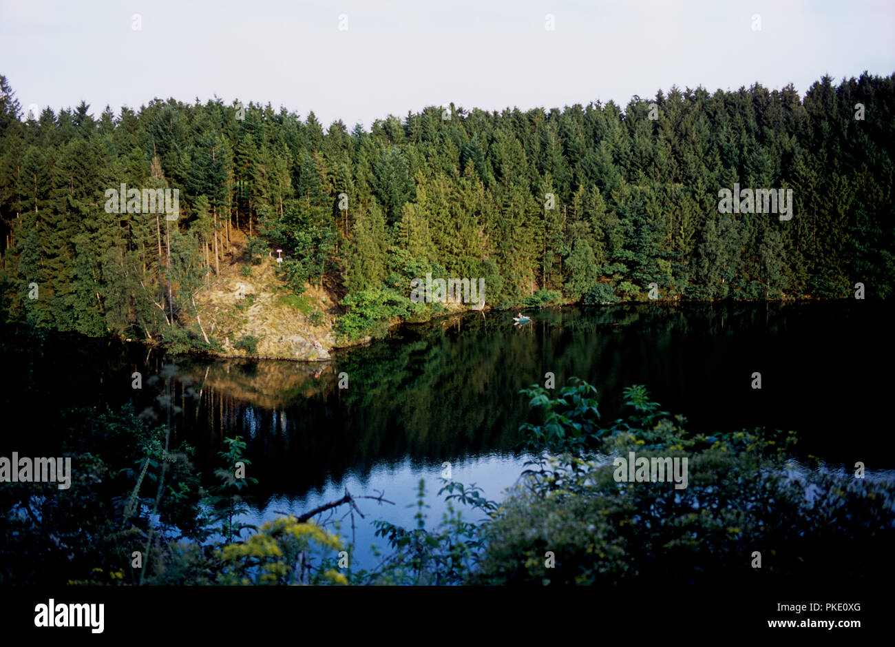 Die Robertville See in der Hautes Fagnes, in Ostbelgien, in der Nähe der deutschen Grenze (Belgien, 16/08/2008) Stockfoto